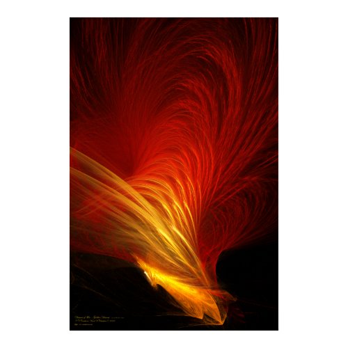 Descent of Fire: Golden Descent 12.5 Art Print