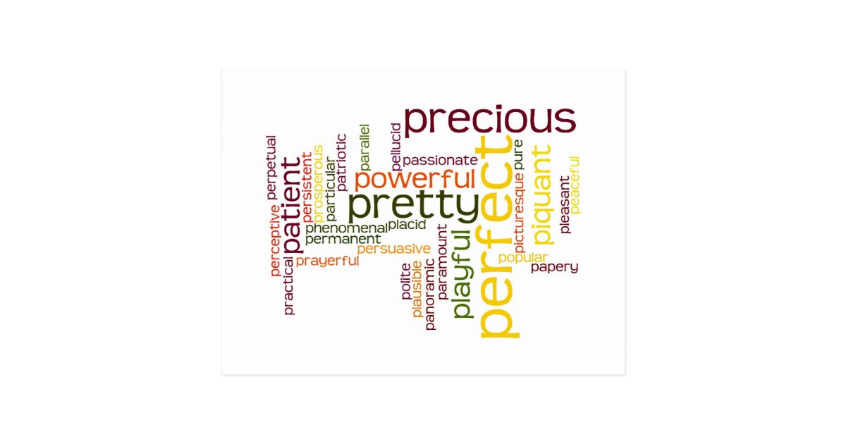 describe yourself with adjectives p postcard zazzle adjectives that describe yourself
