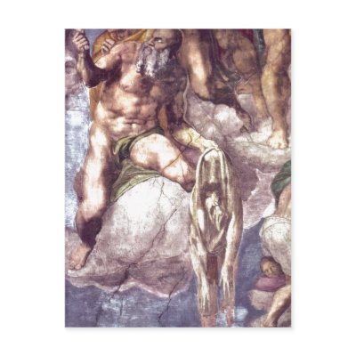 Description Detail of Michelangelo Sistine Chapel  Post Card by rahulbiswas