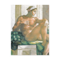 Description fresco painted by Michelangelo and his Post Card