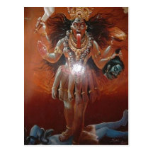 Description Hindu goddess Kali. Photo of a ~17th c Post Cards