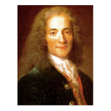 Description Voltaire en 1718 . Portrait of Voltair Post Card