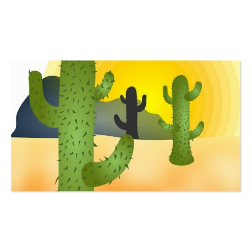Desert Cactus Business Card Template (back side)