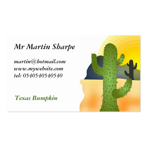 Desert Cactus Business Card Template (front side)