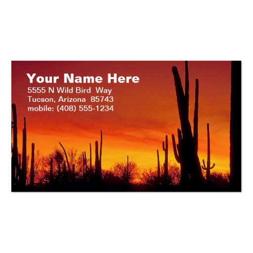 Desert Calling Card Business Cards (front side)