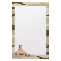 Desert Camo and Combat Boots Stationery