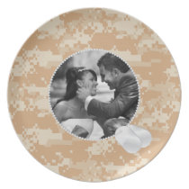 Desert Camo  and Dog Tags Frame Photo Plate plates