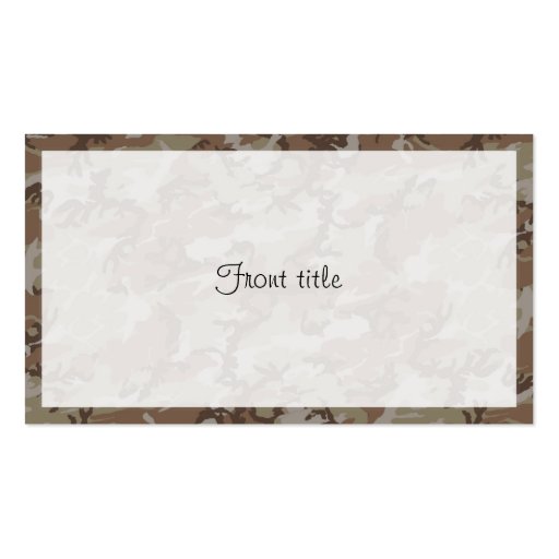 Desert Camouflage Background Business Card (front side)