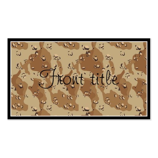 Desert Camouflage Background Template Business Card (front side)