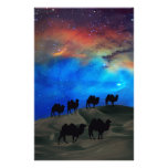 Desert caravan camels customized stationery