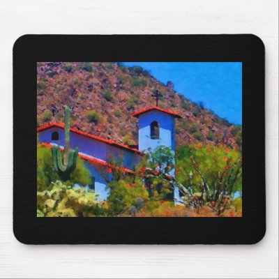 desert church mousepad by mrsrnj