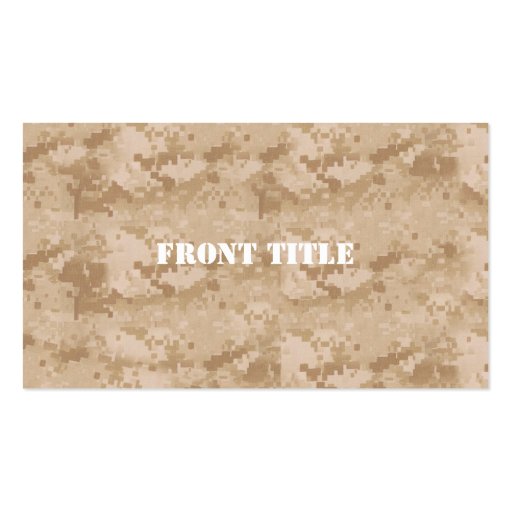 Desert Digital Military Background Business Card (front side)