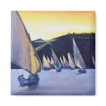 "Desert Ferries" Sailboat Watercolor magnets