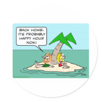 desert isle castaway misses happy hour sticker
