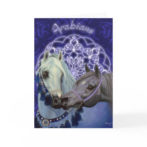Desert Jewels Arabian horses greeting card by Fine_Art_of_Morgane Desert Jewels Arabian horses greeting card
