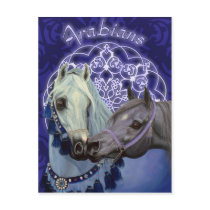 Desert Jewels Arabian horses postcard by Fine_Art_of_Morgane Desert Jewels Arabian horses postcard
