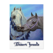 Desert Jewels Arabian horses postcard by Fine_Art_of_Morgane Desert Jewels Arabian horses postcard
