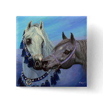 Desert Jewels Arabian horses square button by Fine_Art_of_Morgane Desert Jewels Arabian horses square button