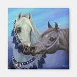 Desert Jewels Arabian horses square magnet