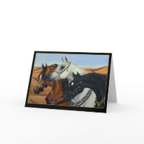 Desert Kings Arabian horses greeting card by Fine_Art_of_Morgane Desert Kings Arabian horses greeting card
