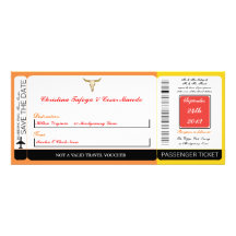 Desert Mountain S Boarding Pass Wedding Invitation