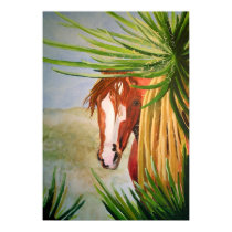 Desert Mustang in the Yuccas posters