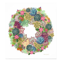 Desert Plant Wreath Poster posters