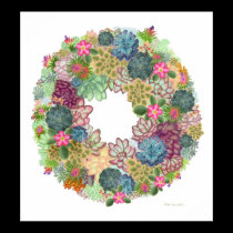 Desert Plant Wreath Poster posters