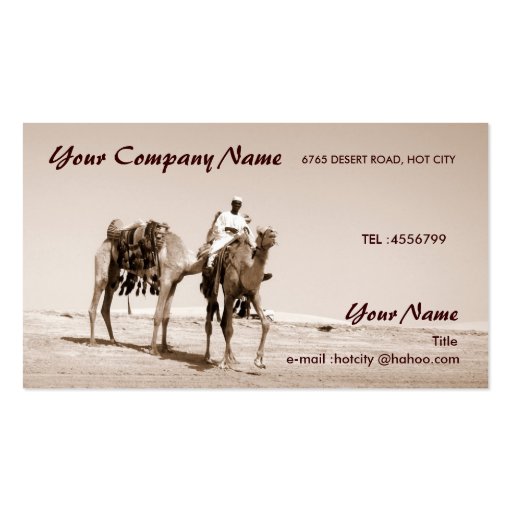 Desert Scene Business Card (front side)