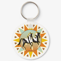 Desert Star Paint Horse Keychain