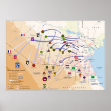 Desert Storm Ground Operations Map 1991 Posters