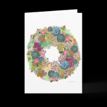 Desert Succulent Wreath Card