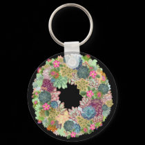 Desert Succulent Wreath Keychain