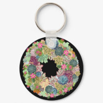 Desert Succulent Wreath Keychain