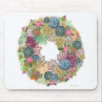 Desert Succulent Wreath Mousepad