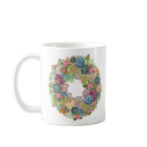 Desert Succulent Wreath Mug