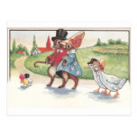 Desfile de Pascua de conejos y de patos Tarjeta Postal