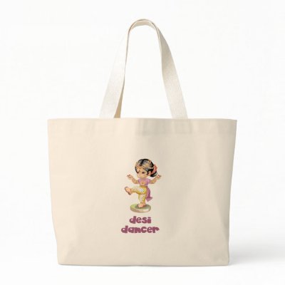 Desi Dancer Purple Canvas Bag by smallhandsdesigns