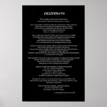 Desiderata Black Print