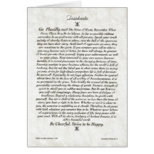 DESIDERATA Card