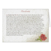 DESIDERATA Card