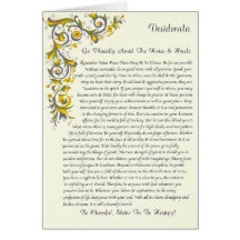 DESIDERATA Card