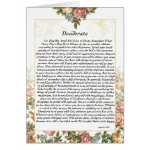 DESIDERATA Card Floral Roses