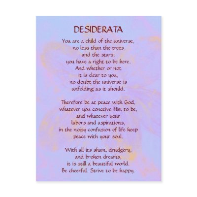 Desiderata Changing Daisy Postcard