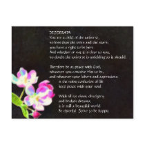 DESIDERATA Cosmic Blossoms postcard