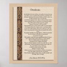 Desiderata "desired things) Brown design Print