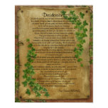 Desiderata "desired things",Ivy on parchment posters