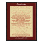 Desiderata "desired things" leather look posters