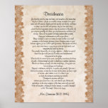Desiderata "desired things" parchment floral posters