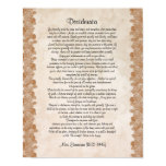 Desiderata "desired things" parchment floral posters